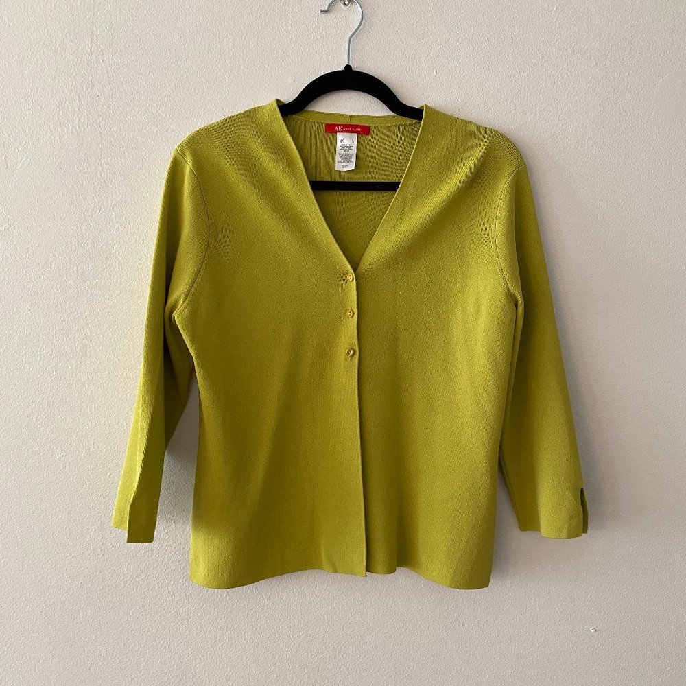 Anne Klein Lime Green Cardigan Size L